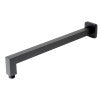 Black Matte 16" Square Wall Shower Arm