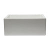 ALFI brand AB2418HS-W 24 inch White Reversible Smooth / Fluted Single Bowl Fireclay Farm Sink
