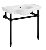 ANZZI CS-FGC003-MB Viola 34.5 in. Console Sink in Matte Black with Ceramic Counter Top