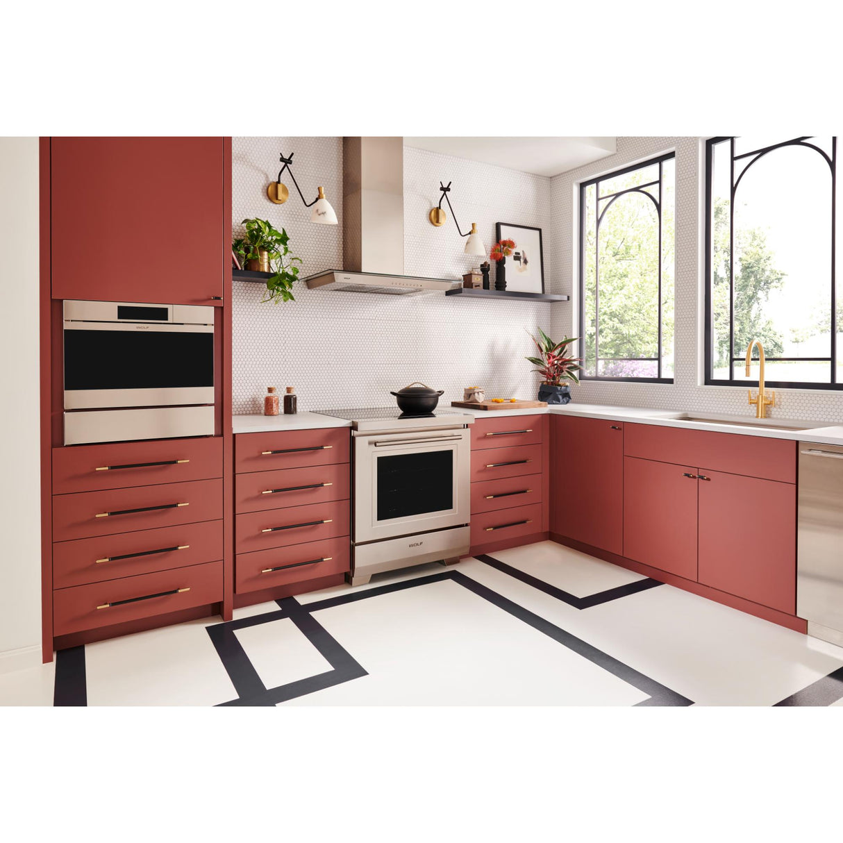 Atlas Homewares Zanzibar Black Leather Pull 3 Inch (c-c) Warm Brass