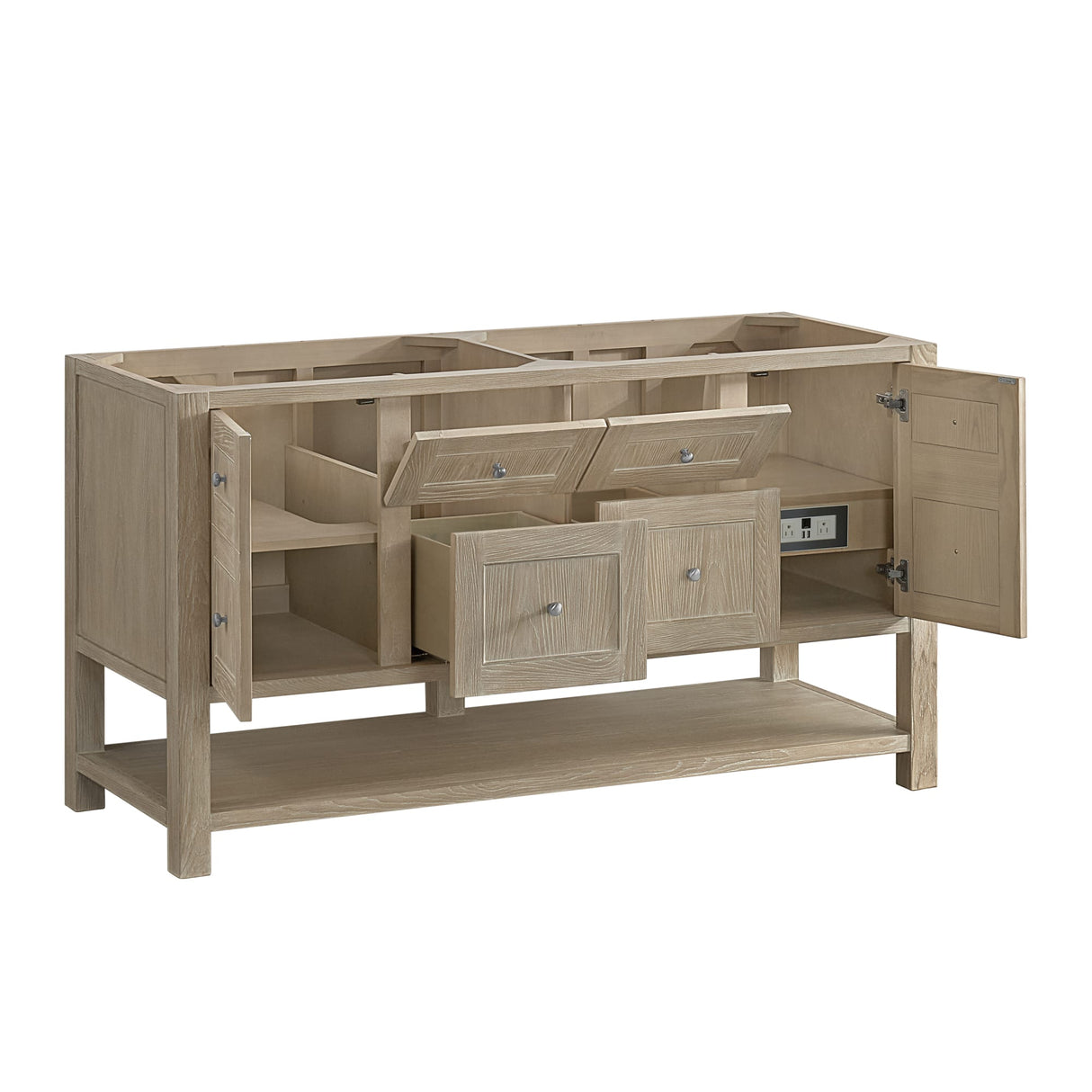 Breckenridge 60" Double Vanity, Whitewashed Oak