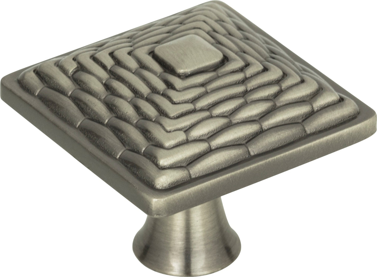 Atlas Homewares Mandalay Square Knob 1 1/4 Inch Brushed Nickel