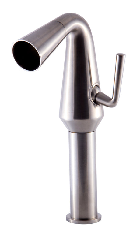 ALFI brand AB1792-BN Brushed Nickel Single Hole Tall Cone Waterfall Bathroom Faucet