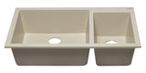 ALFI brand AB3319UM-B Biscuit 34" Double Bowl Undermount Granite Composite Kitchen Sink