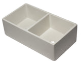ALFI brand AB3318DB-B 33 inch Biscuit Reversible Double Fireclay Farmhouse Kitchen Sink