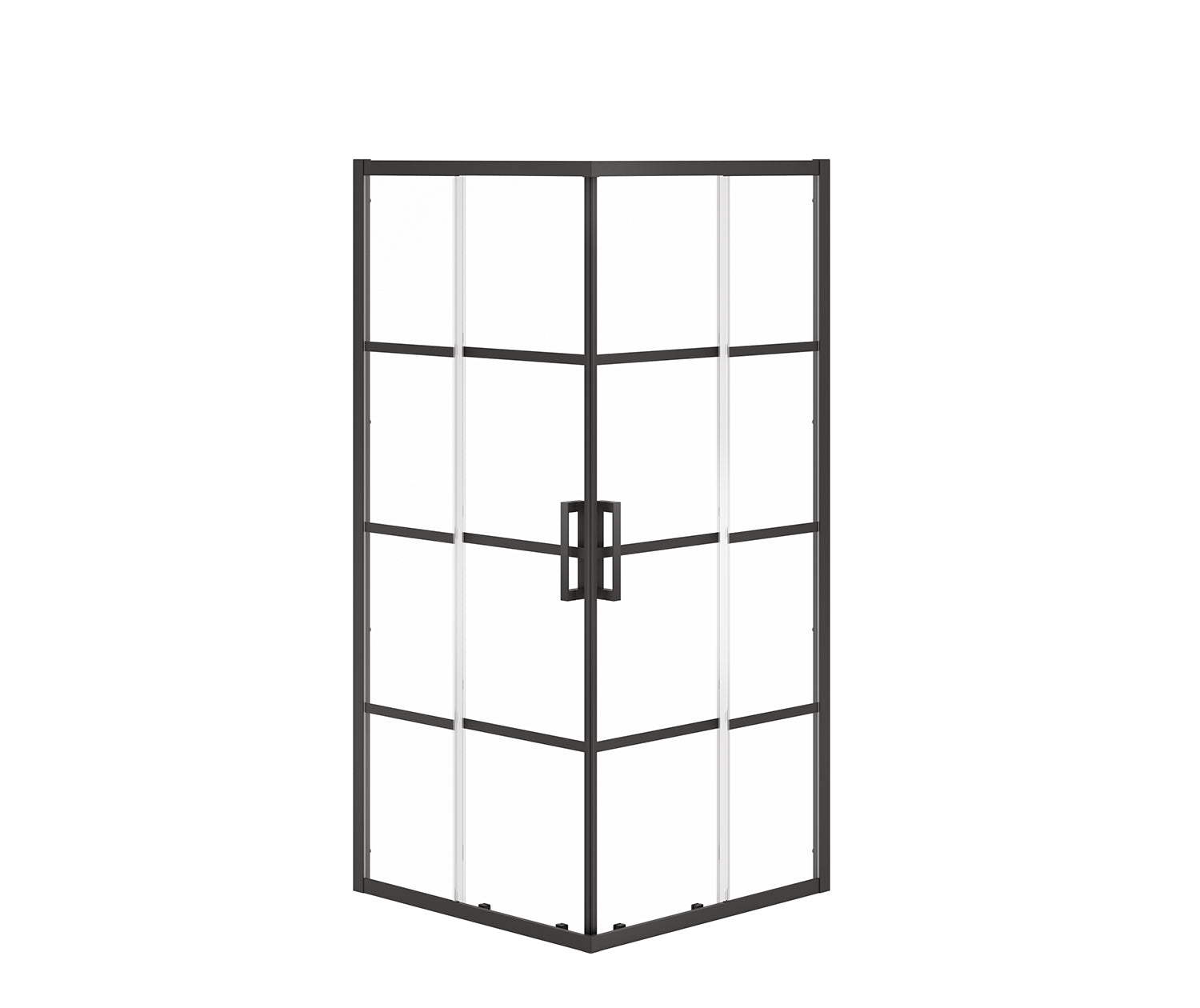 MAAX 137448-972-340-000 Radia Square 36 x 36 x 71 ½ in. 6 mm Sliding Shower Door for Corner Installation with Shaker glass in Matte Black