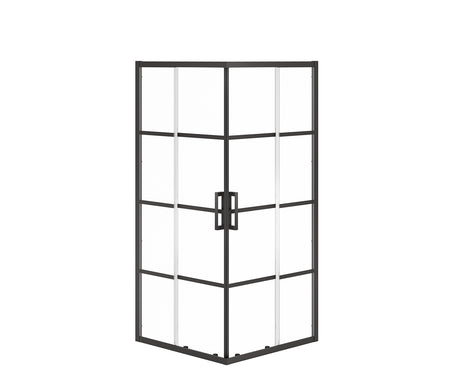 MAAX 137448-972-340-000 Radia Square 36 x 36 x 71 ½ in. 6 mm Sliding Shower Door for Corner Installation with Shaker glass in Matte Black