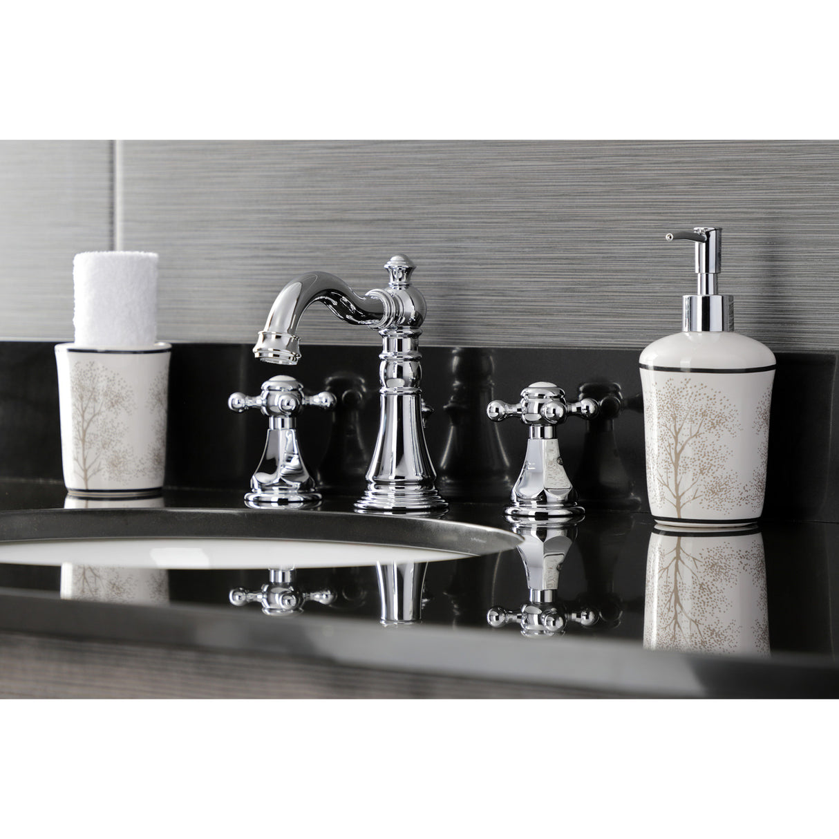 Kingston Brass FSC1971BX Metropolitan Widespread Bathroom Faucet, Polished Chrome