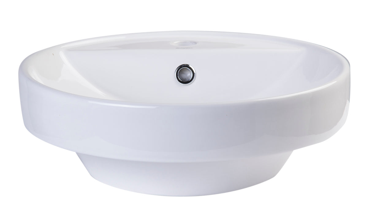 EAGO BA141 18" ROUND CERAMIC ABOVE MOUNT BATHROOM BASIN VESSEL SINK
