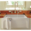 ALFI brand AB2418ARCH-W  24" White Arched Apron Thick Wall Fireclay Single Bowl Farm Sink