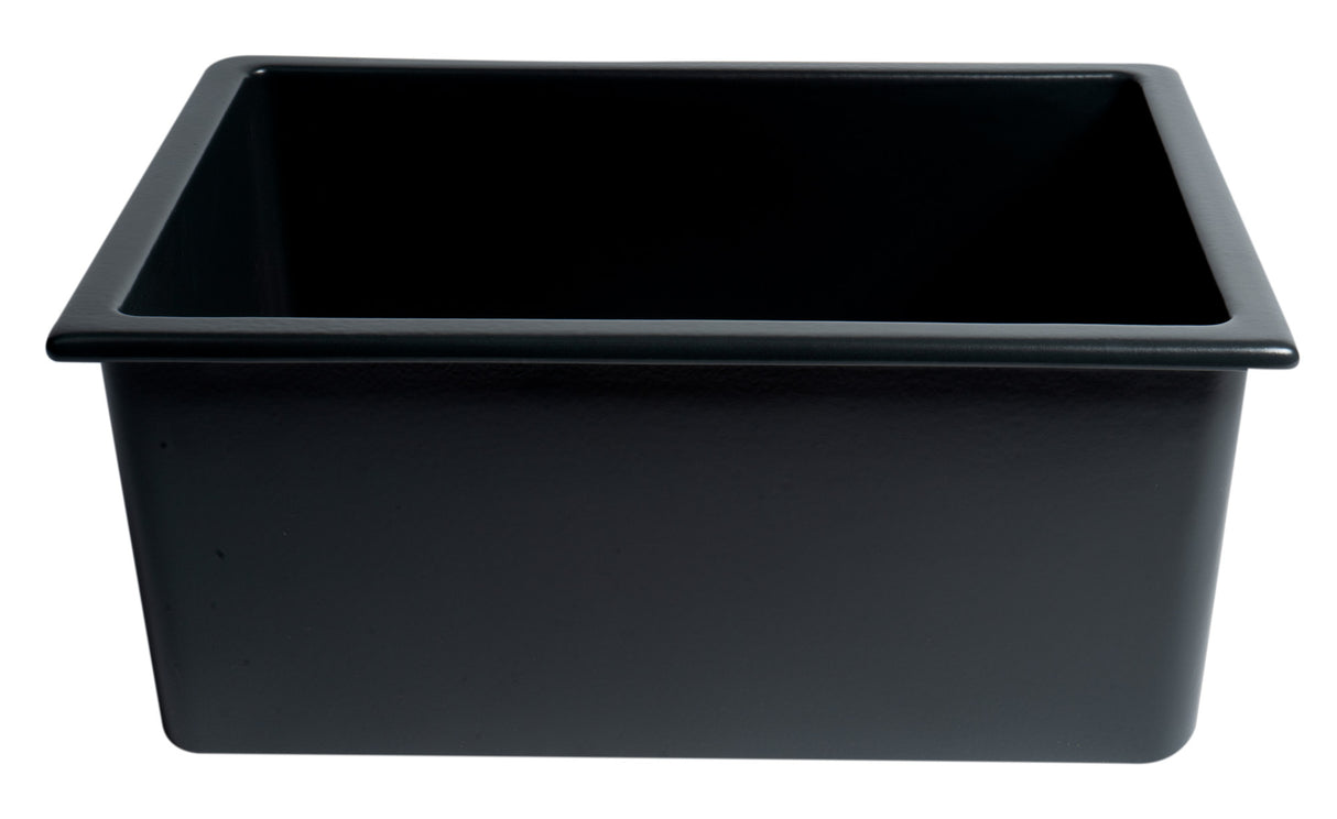 Black Matte 24" x 18" Fireclay Undermount / Drop In Fireclay Kitchen Sink