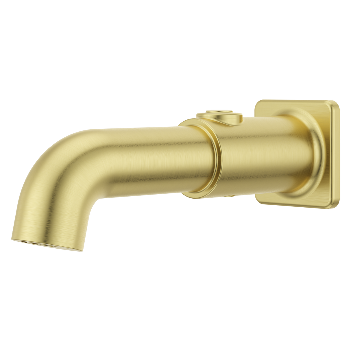 Modern Square Push Button Tub Spout in Brushed Gold