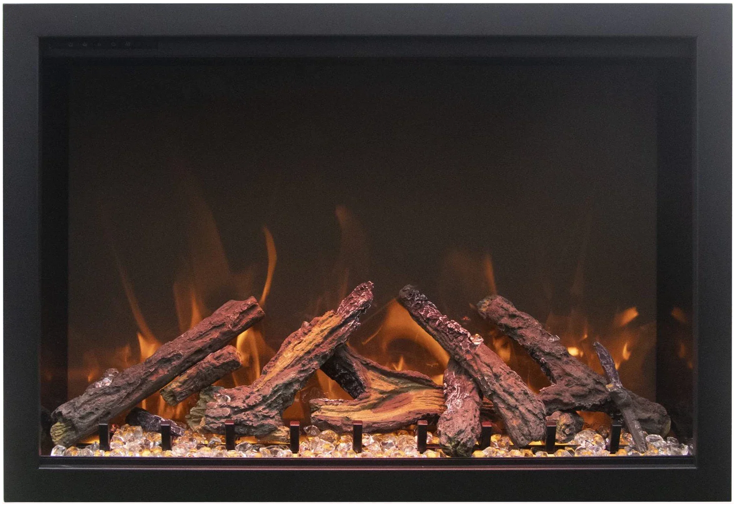 Amantii TRD-48 Traditional Smart Electric 48" Indoor / Outdoor WiFi Enabled Insert, Featuring a Multi Function Remote Control, Multi Flame Speeds, and Two 10 Piece Birch Log Set