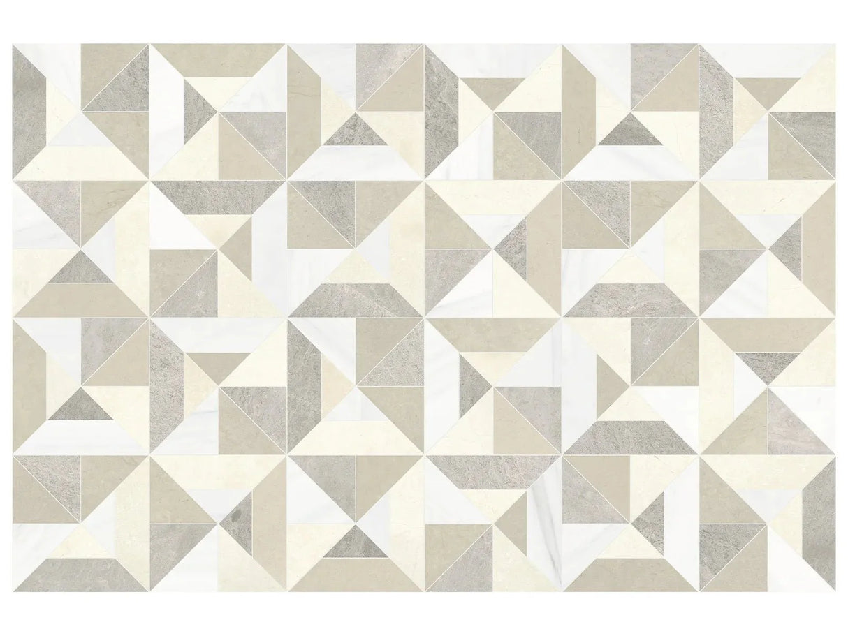 Anatolia Tile Utopio Tria Dune Honed Natural Stone Waterjet Mosaic 5001-0433-0 Tria Dune - premium natural stone mosaic tile from Anatolia Tile, available at PoshHaus showroom in Keene, NH