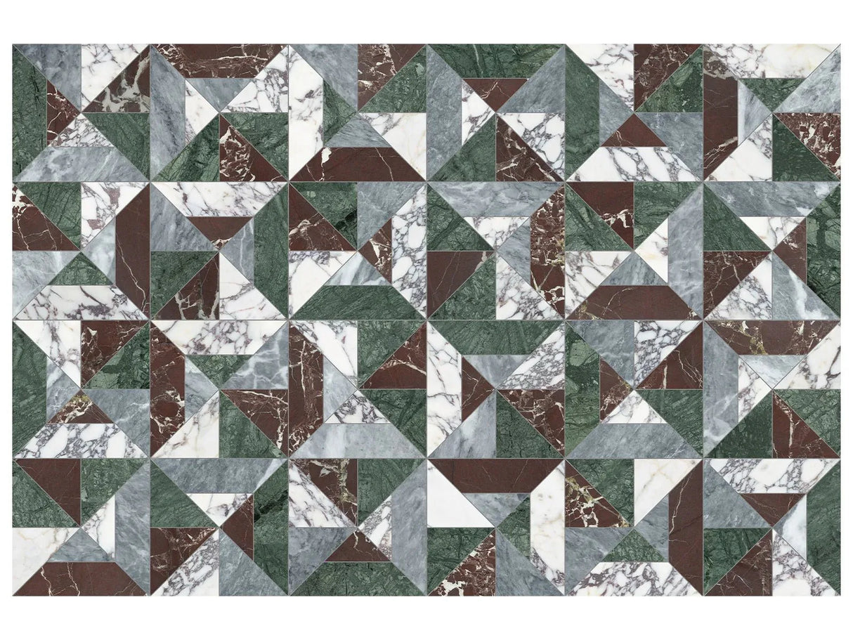 Anatolia Tile Utopio Tria Tropic Honed + Polished Blend Natural Stone Waterjet Mosaic 5001-0436-0 Tria Tropic - premium natural stone mosaic tile from Anatolia Tile, available at PoshHaus showroom in Keene, NH