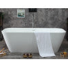 ALFI brand AB9952 67" White Rectangular Solid Surface Smooth Resin Soaking Bathtub