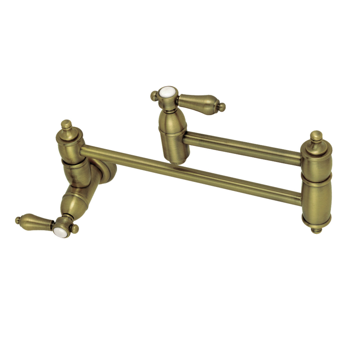 Kingston Brass KS3103BAL Heirloom Wall Mount Pot Filler Kitchen Faucet, Antique Brass