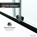ANZZI SD-AZ17-01MB Don Series 60 in. x 62 in. Frameless Sliding Tub Door in Matte Black