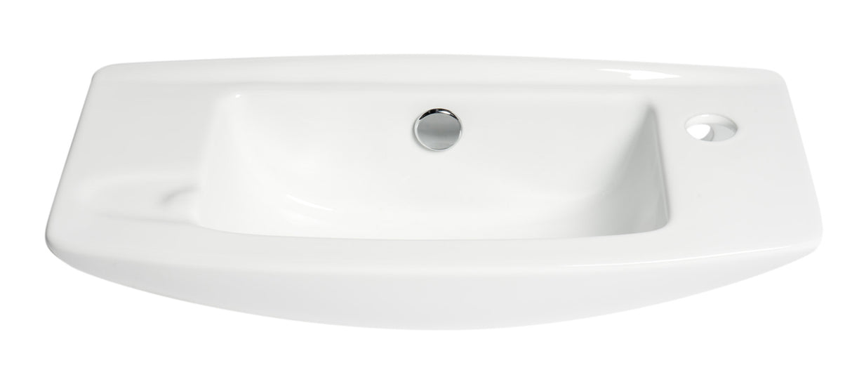 ALFI brand ABC115 White 20" Small Wall Mounted Ceramic Sink with Faucet Hole