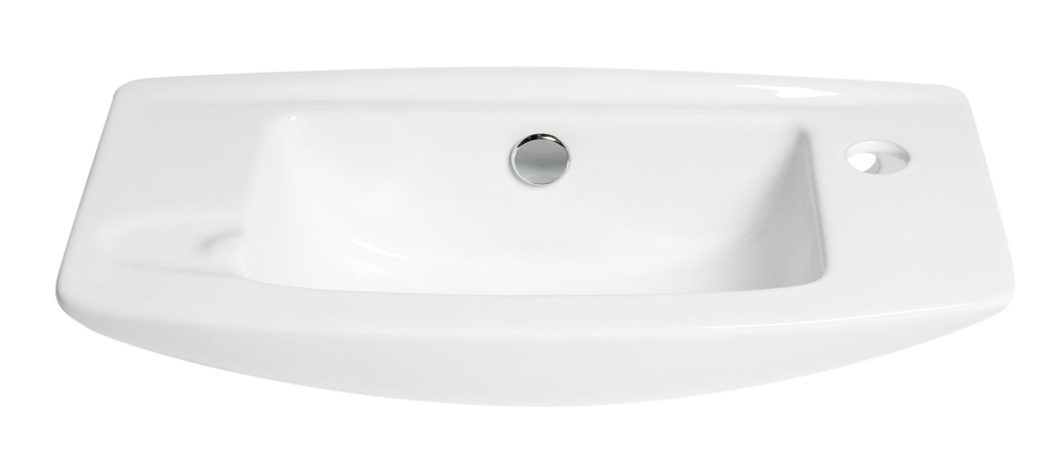 ALFI brand ABC115 White 20" Small Wall Mounted Ceramic Sink with Faucet Hole