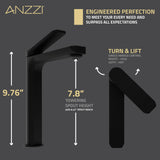 ANZZI L-AZ901MB Single Handle Single Hole Bathroom Vessel Sink Faucet With Pop-up Drain in Matte Black