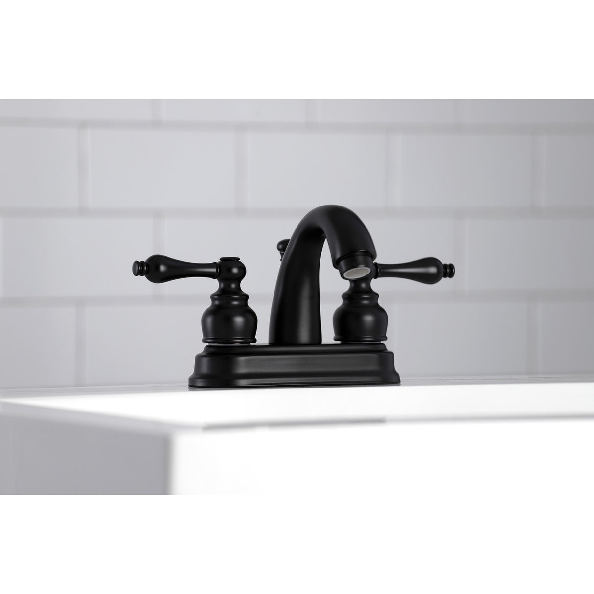 Kingston Brass KB5610AL Restoration 4 in. Centerset Bathroom Faucet, Matte Black