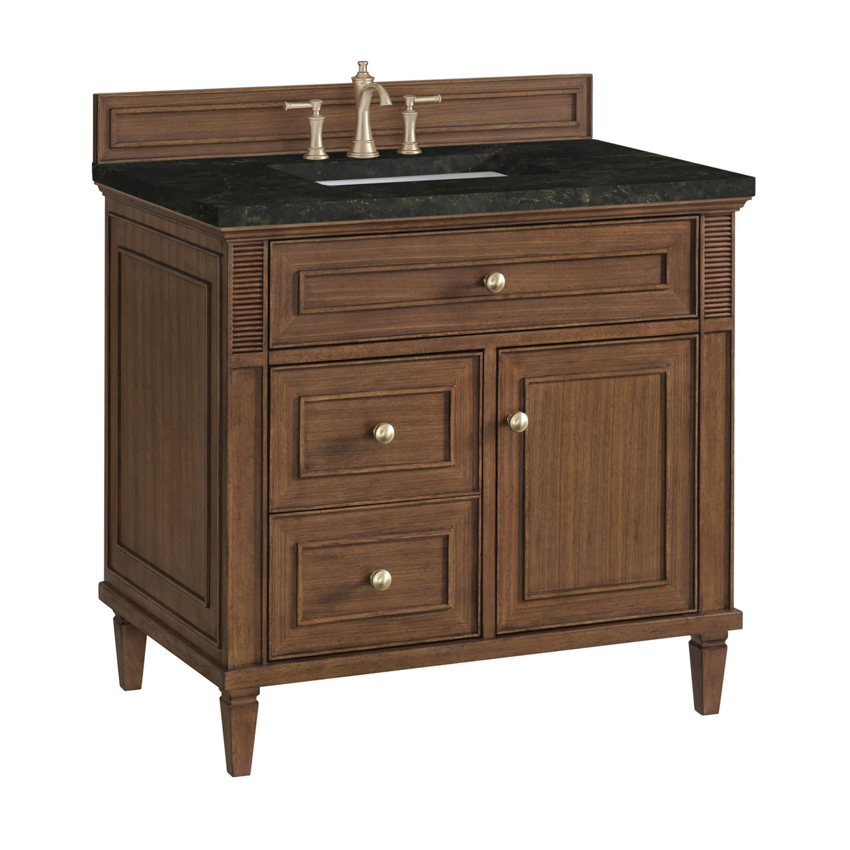 Lorelai 36" Single Vanity, Mid-Century Walnut, w/ 3 CM Phantome Eclos Top
