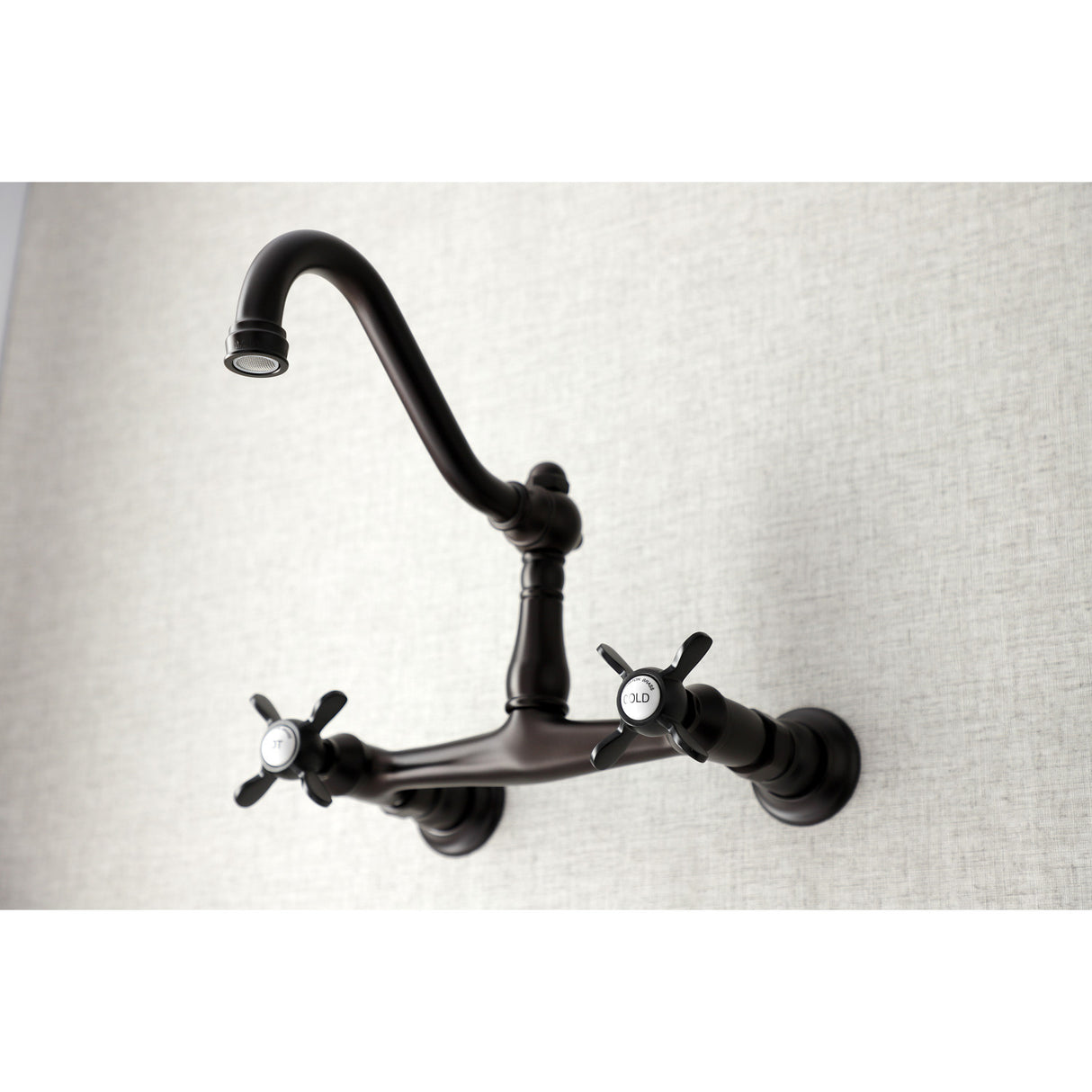 Kingston Brass KS3245BEX Essex Wall Mount Bathroom Faucet, Oil Rubbed Bronze