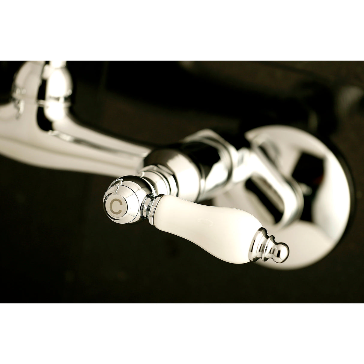 Kingston Brass KS513C Kingston Two Handle Wall Mount Kitchen Faucet, Polished Chrome