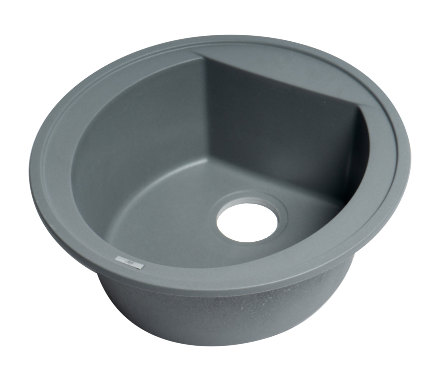 ALFI brand AB2020DI-T Titanium 20" Drop-In Round Granite Composite Kitchen Prep Sink
