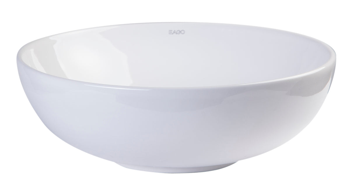 EAGO BA351 18" ROUND CERAMIC ABOVE MOUNT BATHROOM BASIN VESSEL SINK