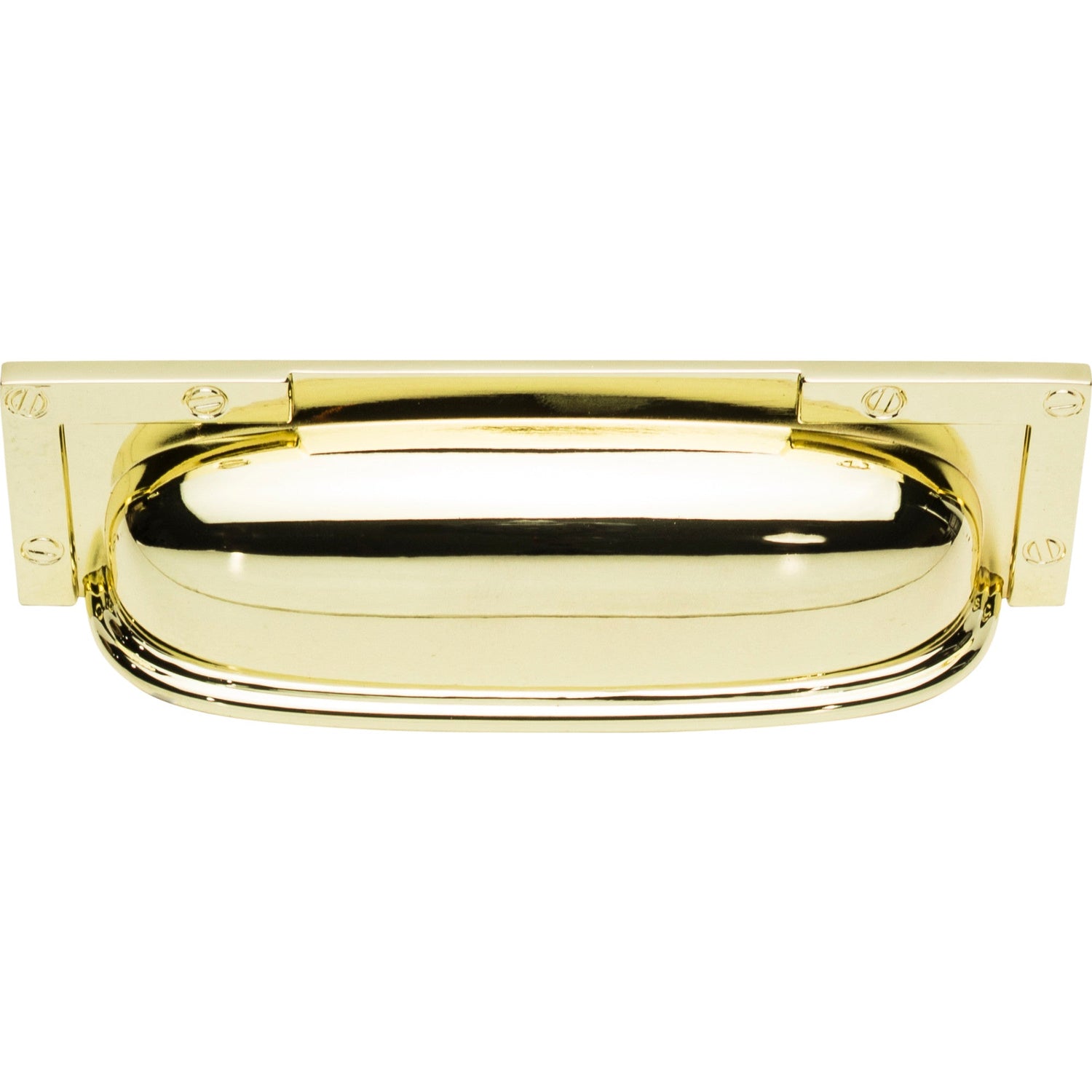 Atlas Homewares Campaign L-Bracket Cup Pull 3 3/4 Inch (c-c) Polished Brass
