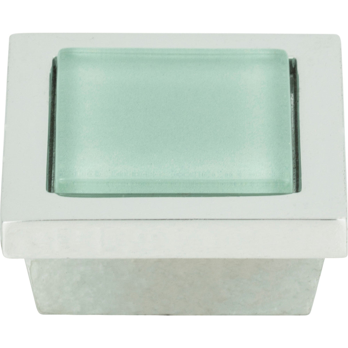 Atlas Homewares Spa Green Square Knob 1 3/8 Inch Polished Chrome