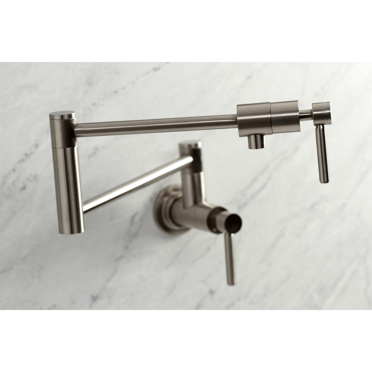 Kingston Brass KS4108DL Concord Wall Mount Pot Filler, Brushed Nickel