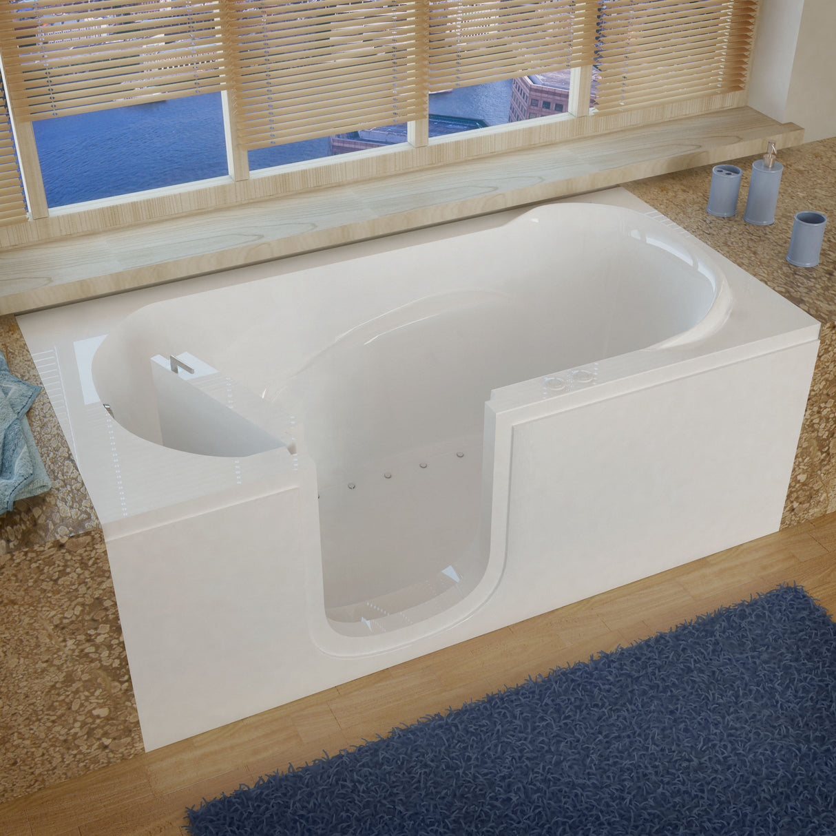MediTub Step-In 30 x 60 Left Drain White Air Jetted Step-In Bathtub