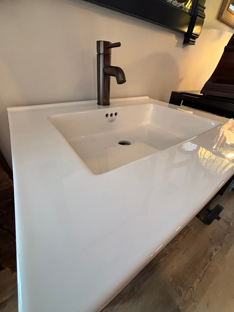 Classe 24" Brown Oak Vanity with Larisa Sink Top & Oil-Rubbed Bronze Faucet