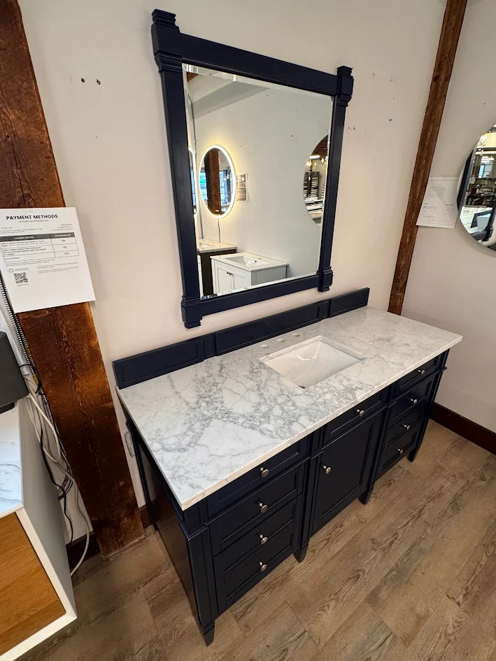 James Martin Vanities Brittany 60" Single Basin Vanity Cabinet w/3CM Top & Mirror