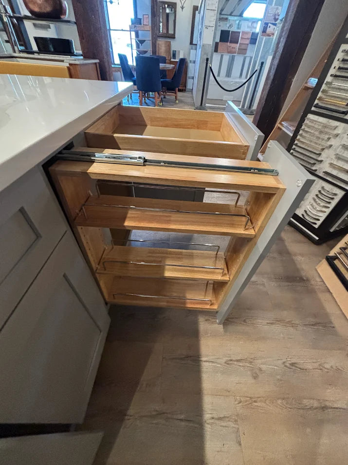 60" x 36" Solid Wood Gray Kitchen Island – John Boos 1.5" Cherry Top, Soft-Close Drawers, Full Storage Layout, 360° Furniture Finish