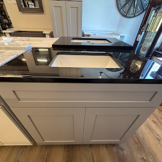 Cab-Tec 38" Shaker Grey Bathroom Vanity w/ Top, Undermount Sink & Solid Wood Construction