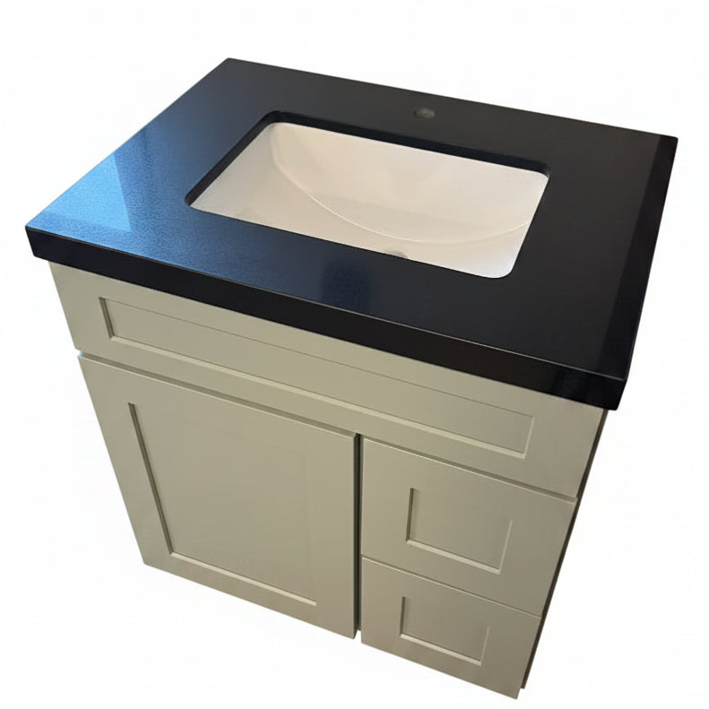 Cab-Tec Designer Moss Vanity with Premium Fairmont Quartz Countertop