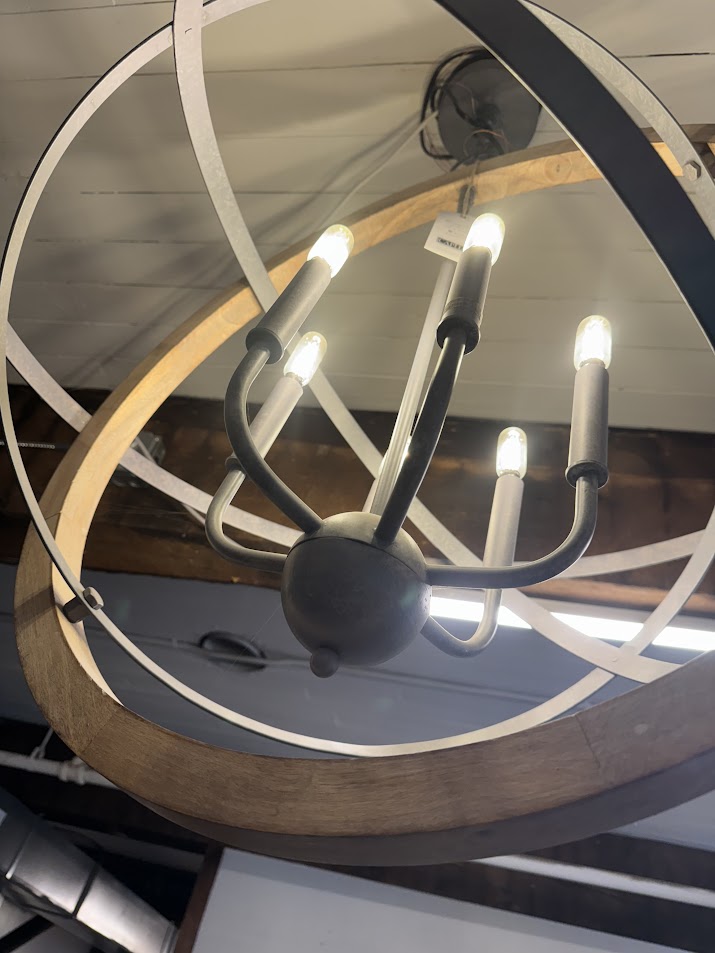 Capital Lighting 330561IW Bluffton 6 Light Pendant Iron and Wood (Floor Model)