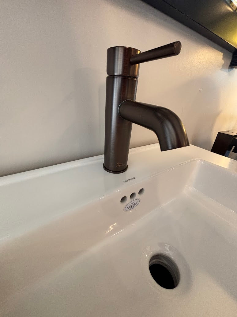 Classe 24" Brown Oak Vanity with Larisa Sink Top & Oil-Rubbed Bronze Faucet