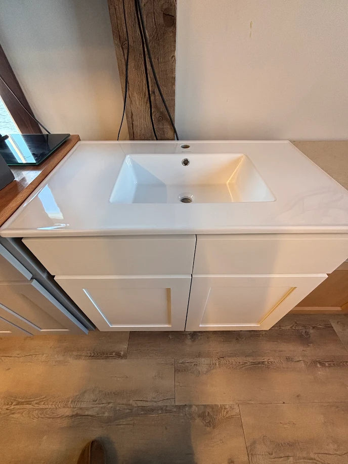 36" KCD Shaker White Vanity with Swiss Madison 36" Top