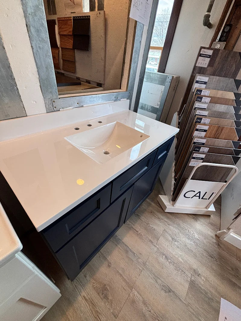 Wolf 43" Brooklyn Midnight Vanity Combo – White Cultured Marble Top (BM-VSB42 / 2888205)