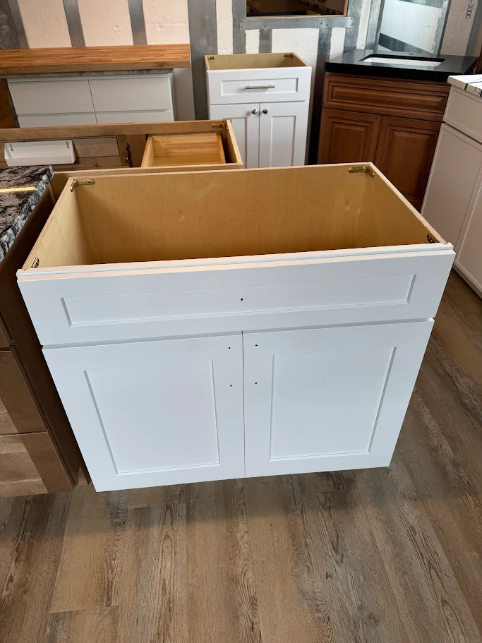 36" Cab-Tec White Shaker Vanity - Vanity Only