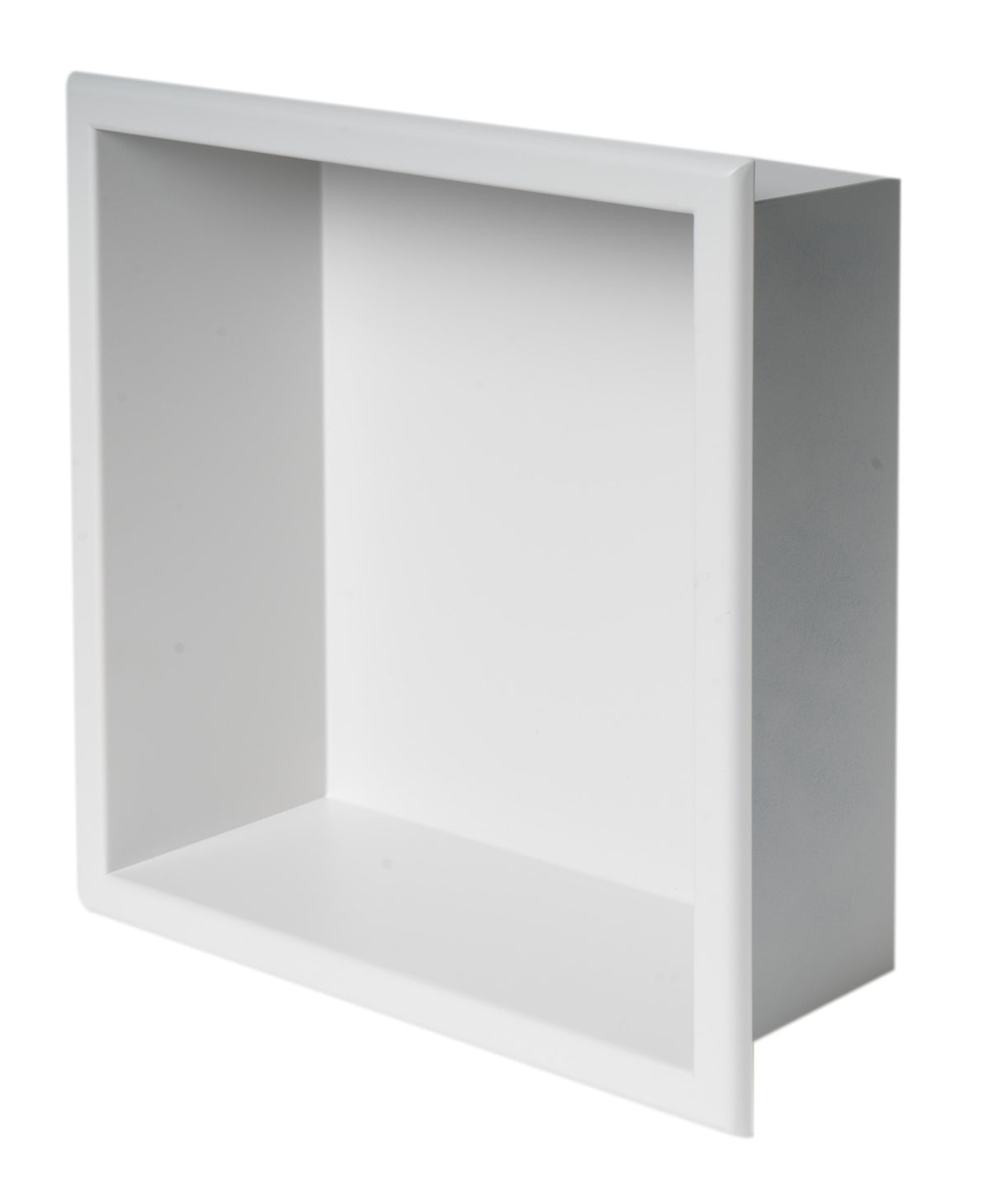 ALFI brand 12" x 12" White Matte Stainless Steel Square Single Shelf Bath Shower Niche