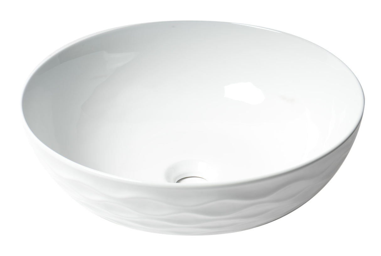 ALFI brand ABC909 White 17" Decorative Round Vessel Above Mount Ceramic Sink