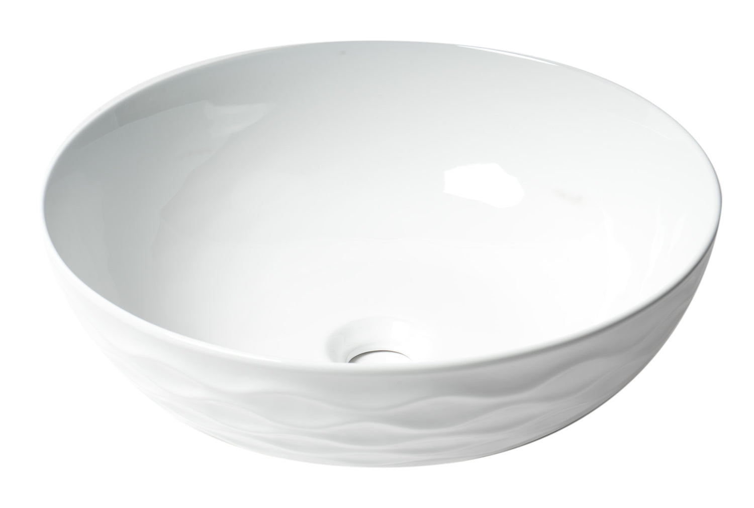 ALFI brand ABC909 White 17" Decorative Round Vessel Above Mount Ceramic Sink
