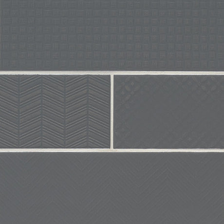 Urbano graphite 3d mix ceramic gray textured subway tile 4x12 glossy NURBGRAMIX4X12 product shot angle view
