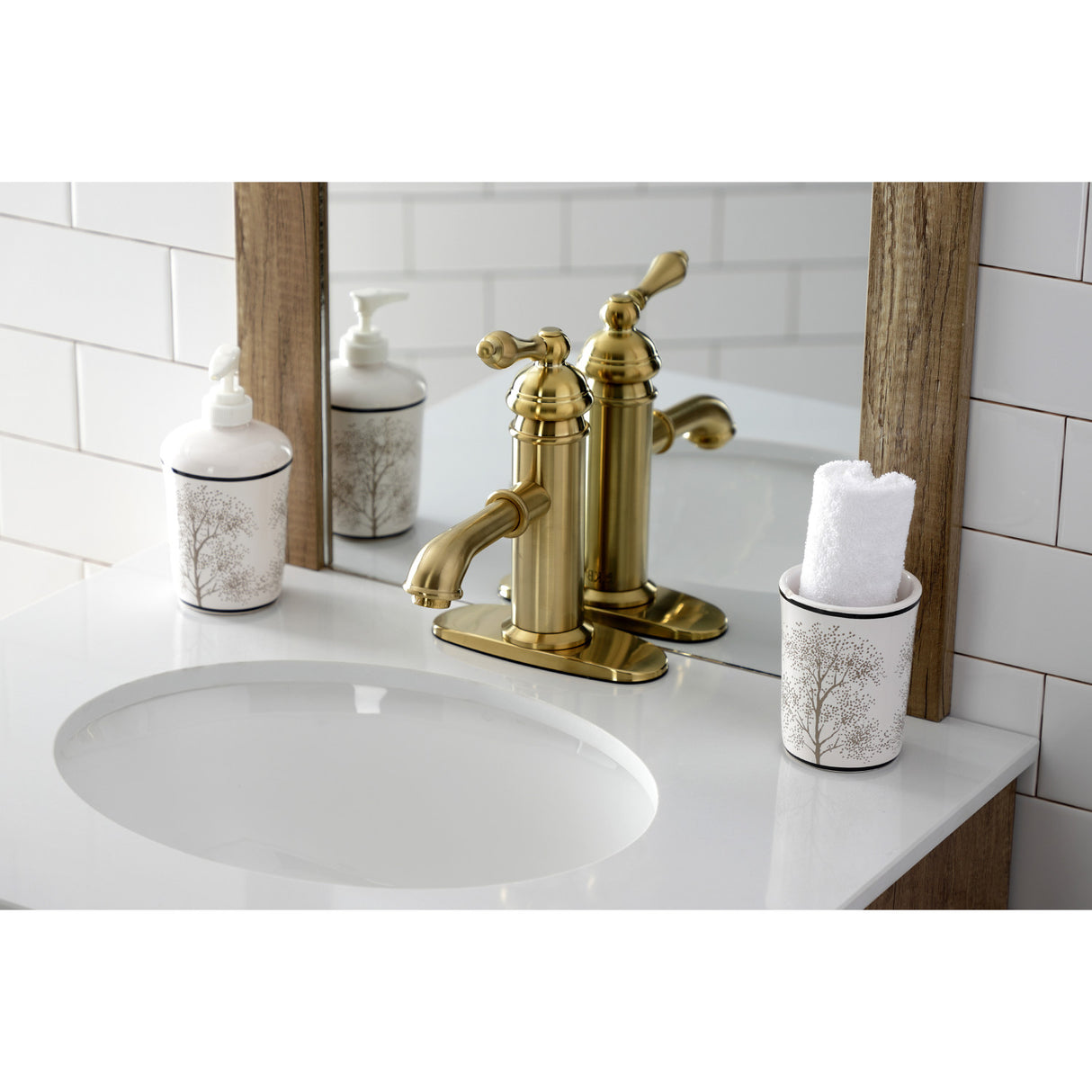 Kingston Brass KS7417ACL American Classic Single-Handle Bathroom Faucet, Brushed Brass